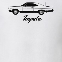 1966 Impala Side View With Model Light Color T Shirt