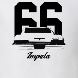 1966 Impala Rear View With Year And Model Light Color T Shirt