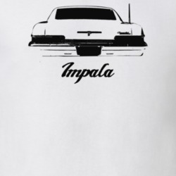 1966 Impala Rear View With Model Light Color T Shirt