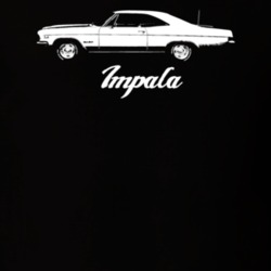 1966 Impala Side View With Model Dark Color T Shirt