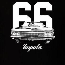 1966 Impala Grill View With Year And Model Dark Color T Shirt