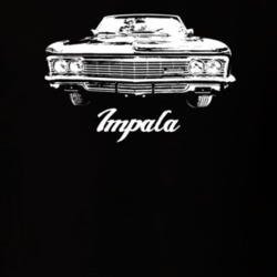 1966 Impala Grill View With Model Dark Color T Shirt