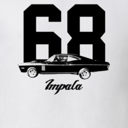 1968 Impala Side View With Year And Model Light Color T Shirt