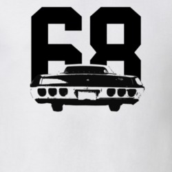1968 Impala Rear View With Year Light Color T Shirt