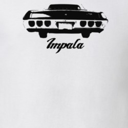 1968 Impala Rear View With Model Light Color T Shirt