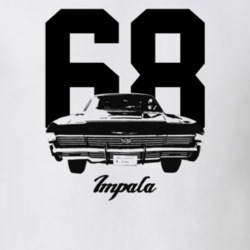 1968 Impala Grill View With Year And Model Light Color T Shirt