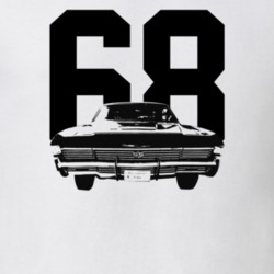 1968 Impala Grill View With Year Light Color T Shirt
