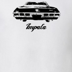 1969 Impala Rear View With Model Light Color T Shirt