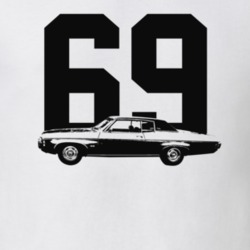 1969 Impala Side View With Year Light Color T Shirt