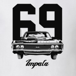 1969 Impala Grill View With Year And Model Light Color T Shirt