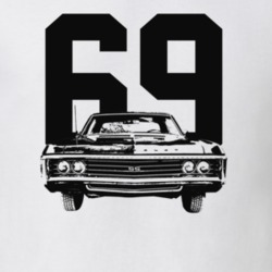 1969 Impala Grill View With Year Light Color T Shirt