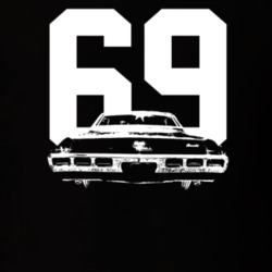 1969 Impala Rear View With Year Dark Color T Shirt