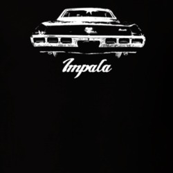 1969 Impala Rear View With Model Dark Color T Shirt