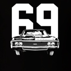1969 Impala Grill View With Year Dark Color T Shirt