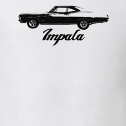 1967 Impala Side View With Model Light Color T Shirt