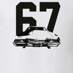 1967 Impala Rear View With Year Light Color T Shirt