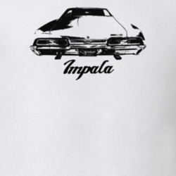 1967 Impala Rear View With Model Light Color T Shirt