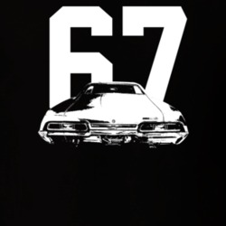 1967 Impala Rear View With Year Dark Color T Shirt