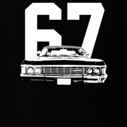 1967 Impala Grill View With Model Dark Color T Shirt