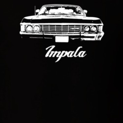 1967 Impala Grill View With Model Dark Color T Shirt