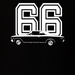 1966 Chevelle Side View With Year Dark Color T Shirt