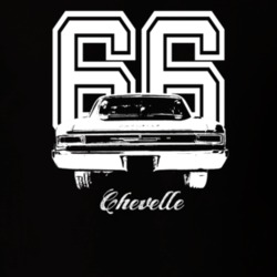 1966 Chevelle Rear View With Year And Model Dark Color T Shirt