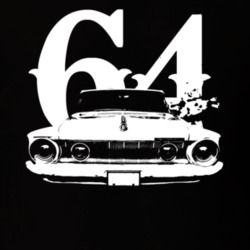 1964 Plymouth Fury Grill View With Year Faded Look Dark T Shirt