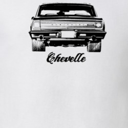 1965 Chevelle Rear View With Model Light Color T Shirt