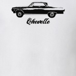 1965 Chevelle Side View With Model Light Color T Shirt