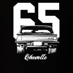 1965 Chevelle Rear View With Year And Model Dark Color T Shirt
