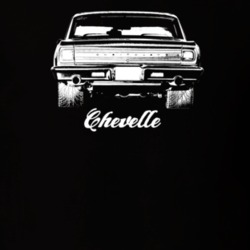 1965 Chevelle Rear View With Model Dark Color T Shirt