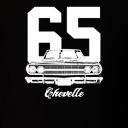 1965 Chevelle Grill View With Year And Model Dark Color T Shirt