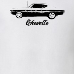 1969 Chevelle Side View With Model Light Color T Shirt