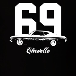1969 Chevelle Side View With Year And Model Dark Color T Shirt