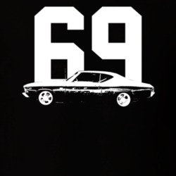 1969 Chevelle Side View With Year Dark Color T Shirt