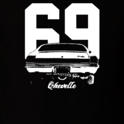 1969 Chevelle Rear View With Year And Model Dark Color T Shirt