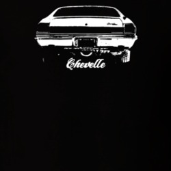1969 Chevelle Rear View With Model Dark Color T Shirt