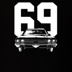 1969 Chevelle Grill View With Year Dark Color T Shirt