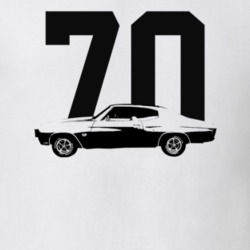 1970 Chevelle Side View With Year Light Color T Shirt