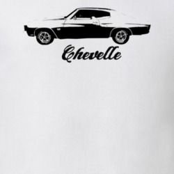 1970 Chevelle Side View With Model Light Color T Shirt