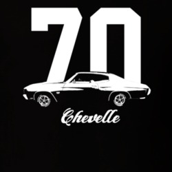 1970 Chevelle Side View With Year And Model Dark Color T Shirt