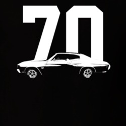 1970 Chevelle Side View With Year Dark Color T Shirt