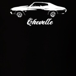 1970 Chevelle Side View With Model Dark Color T Shirt