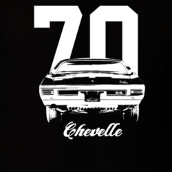 1970 Chevelle Rear View With Year And Model Dark Color T Shirt