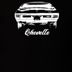 1970 Chevelle Rear View With Model Dark Color T Shirt