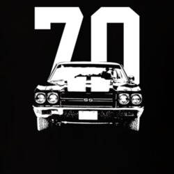 1970 Chevelle Grill View With Year Dark Color T Shirt