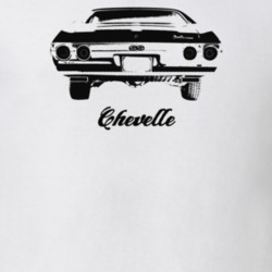 1972 Chevelle Rear View With Model Light Color T Shirt