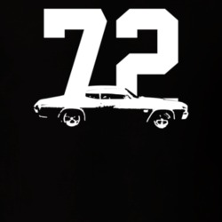 1972 Chevelle Side View With Model Dark Color T Shirt