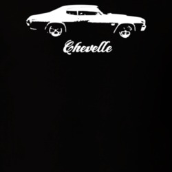 1972 Chevelle Side View With Model Dark Color T Shirt