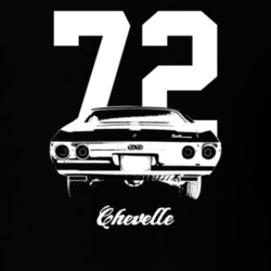 1972 Chevelle Rear View With Year And Model Dark Color T Shirt